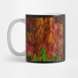 Christmas Trees on Festive Colors Background Mug